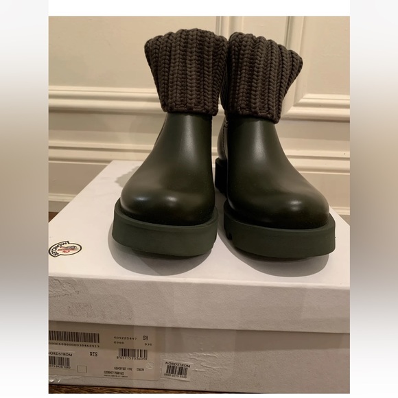 Authentic Moncler Ginette Waterproof Rain Boot Knit Cuff US 11, 41 Italy New - Picture 5 of 9